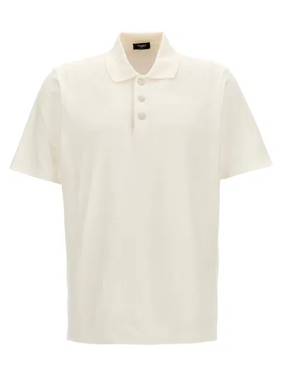 Shop Fendi Jacquard Shirt Polo In White