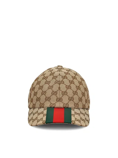 Shop Gucci Hats In Beige/ebony+v/r/v