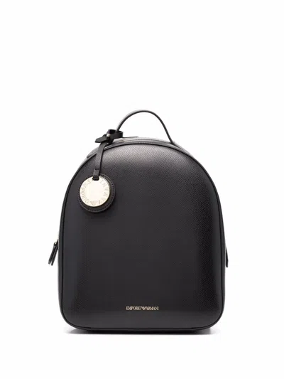 Shop Emporio Armani Leather Effect Backpack In Black