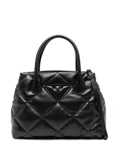 Shop Emporio Armani Quilted Shopping Bag In Black