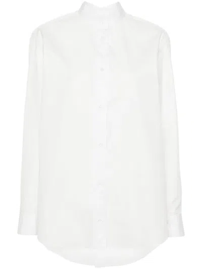 Shop Fendi Shirt With Mandarin Collar In White