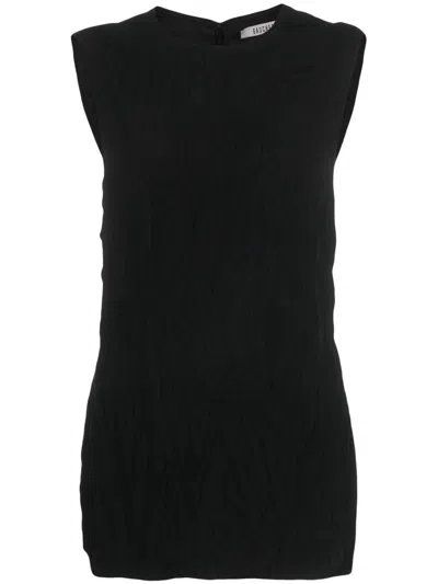 Gauchère Crinkled-finish Open-back Top In Black
