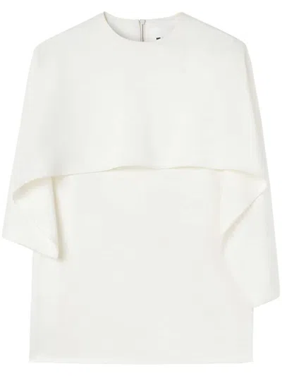 Shop Jil Sander Cotton T-shirt With Cape In White