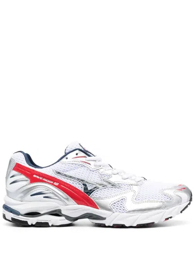Shop Mizuno 1906 Shoe S.l.wave Rider 10 Shoes In White/insigniablue/highriskred
