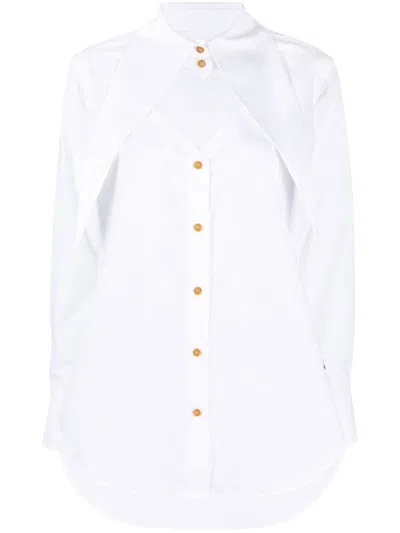 Shop Vivienne Westwood Cut-out Heart Cotton Shirt In White