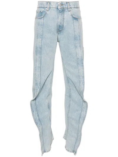 Shop Y/project Evergreen Banana Slim Denim Jeans In Clear Blue