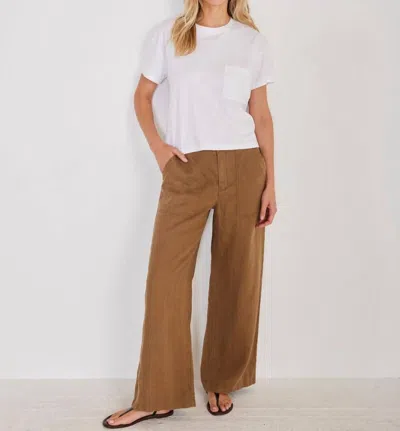 Shop Not Monday Serena Linen Pants In Brown
