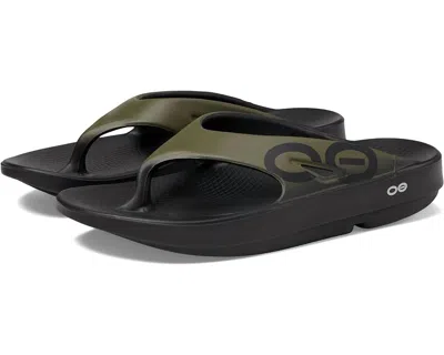 Shop Oofos Men's Ooriginal Sport Thong Sandal In Tactical Green In Multi