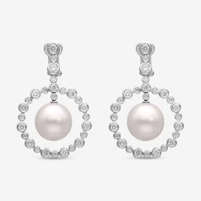 Shop Assael 18k White Gold Diamond 2.54ct. Tw. And South Sea Pearl Drop Earrings