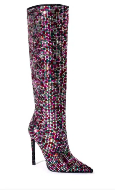 Shop Azalea Wang Women's Izzy Embellished Boot In Pink Multi