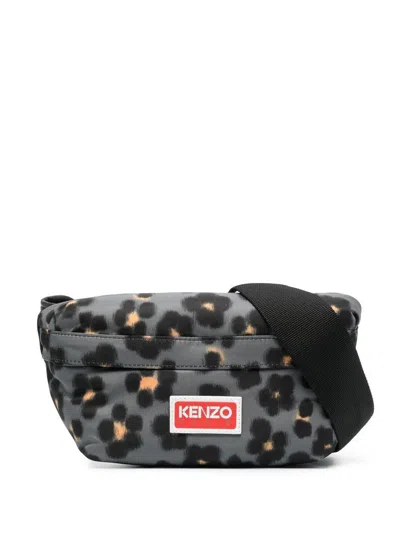 Shop Kenzo Leopard Print Beltbag In Brown