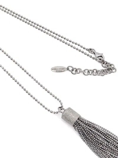 Shop Brunello Cucinelli Necklace In Silver