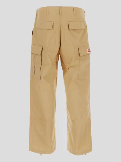 Shop Kenzo Trousers In Brown