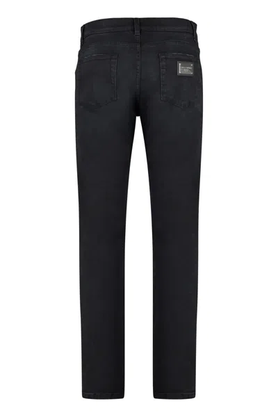 Shop Dolce & Gabbana 5-pocket Slim Fit Jeans In Black
