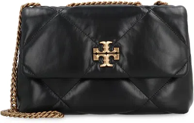Shop Tory Burch Kira Leather Shoulder Bag In Black