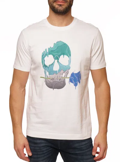 Shop Robert Graham Melting Skull T-shirt In White