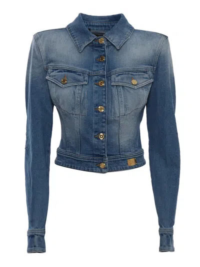Shop Elisabetta Franchi Jacket In Azzurro