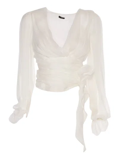 Shop Elisabetta Franchi Shirt In Bianco