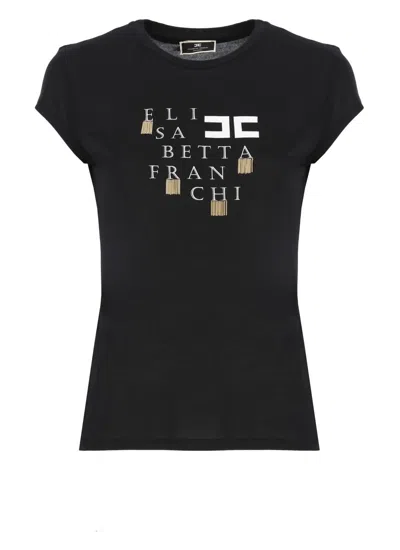 Shop Elisabetta Franchi T-shirts And Polos Black