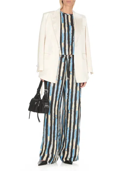 Pinko Wide-leg Trousers With Paint-stripe Print In Multicolour