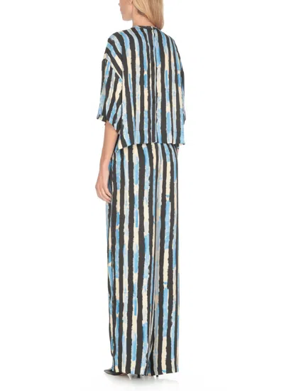 Pinko Wide-leg Trousers With Paint-stripe Print In Multicolour