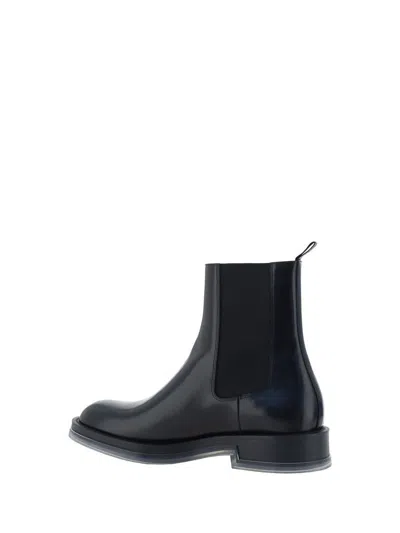 Shop Alexander Mcqueen Boots In Black/silver/transpa