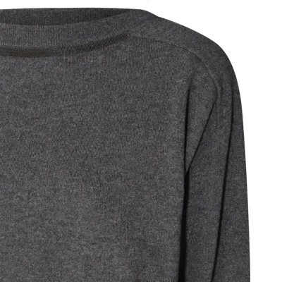 Brunello Cucinelli Grey Wool Cardigan In Grey