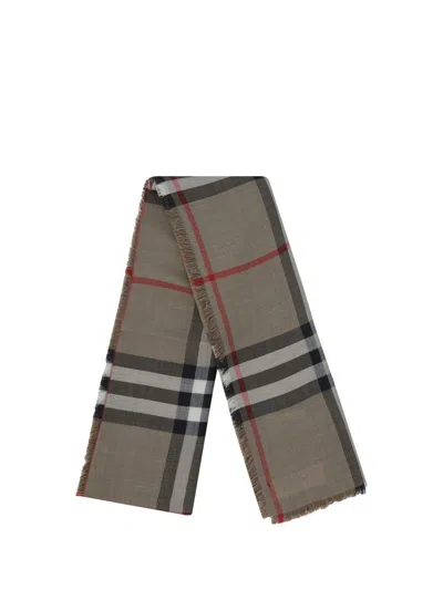 Shop Burberry Scarves In Beige