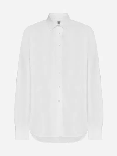 Shop Totême Cotton Shirt In Whtie