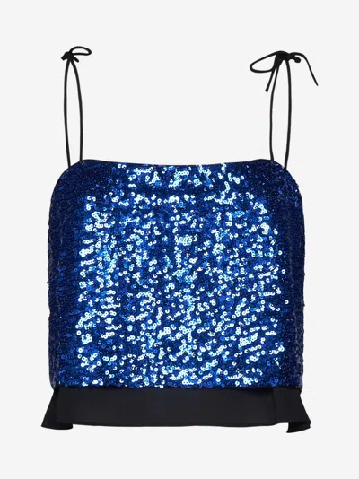 Shop Baum Und Pferdgarten Jovana Sequin Top In Blue