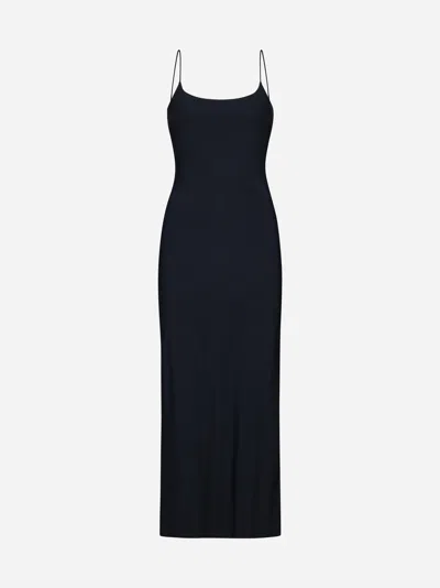 Shop Mm6 Maison Margiela Nylon Maxi Dress In Black