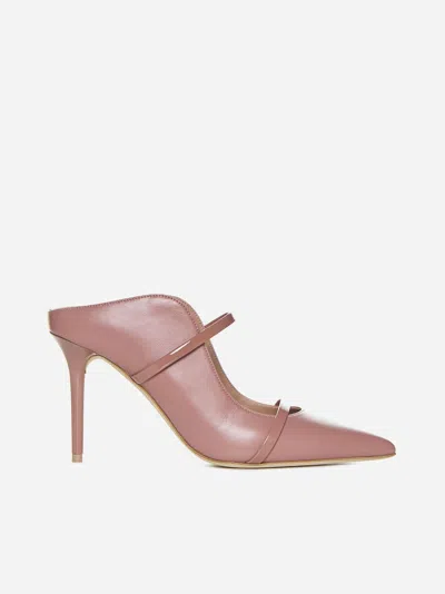 Shop Malone Souliers Maureen Nappa Leather Mules In Deep Blush