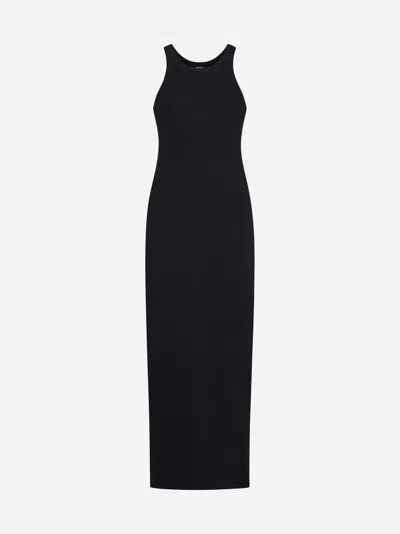 Shop Totême Cotton Long Tank Dress In Black