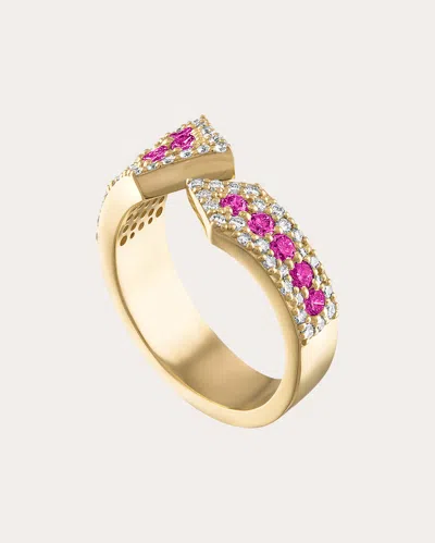 Shop Gigi Ferranti Women's Lucia Pink Sapphire Impact Ring 14k Gold