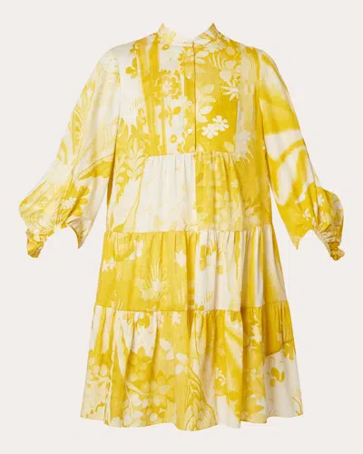 Shop Erdem Women's Tiered Shirt Dress In Yellow
