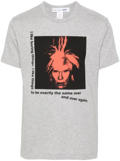 Shop Comme Des Garçons Andy Warhol Cotton T-shirt In Top Grey