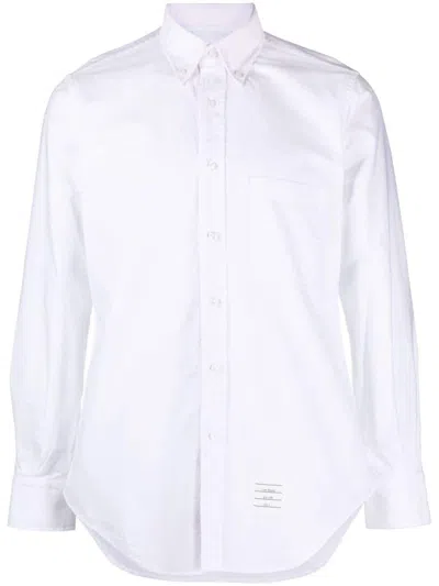 Thom Browne Signature Grosgrain Placket Shirt In White