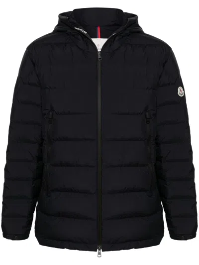 Shop Moncler Chambeyron Quilted Hooded Jacket In Navy