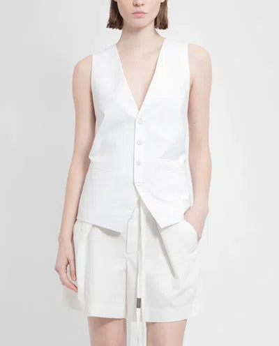 Shop Ann Demeulemeester Charlotte Classic Waistcoat In Natural White