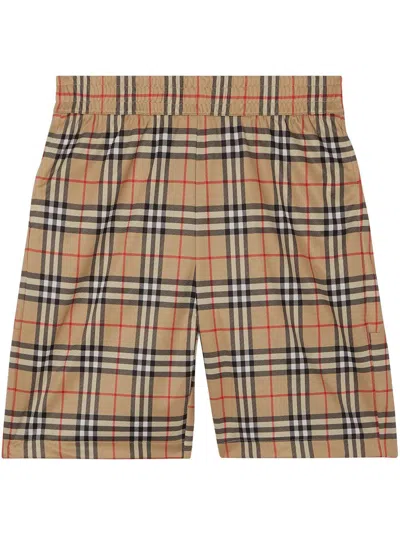 Burberry Vintage Check-printed Shorts In Archive Beige Ip Chk