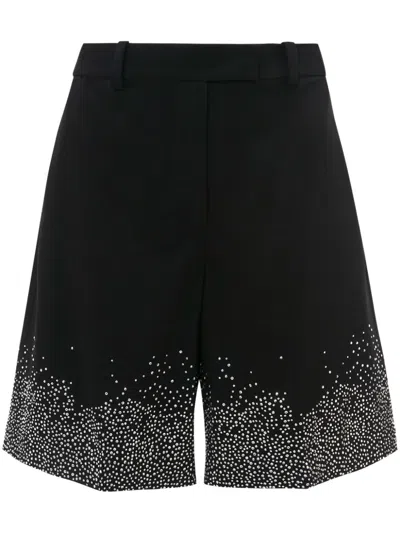 Shop Jw Anderson Crystal-embellished Tailored Shorts In Black