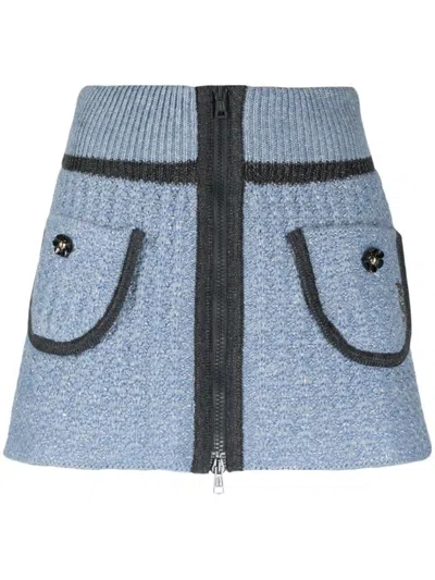 Cormio Chunky-knit Mini Skirt In Blue Pervinca