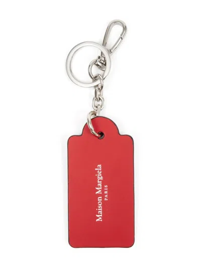 Shop Maison Margiela Four Stitched Keyring In Red