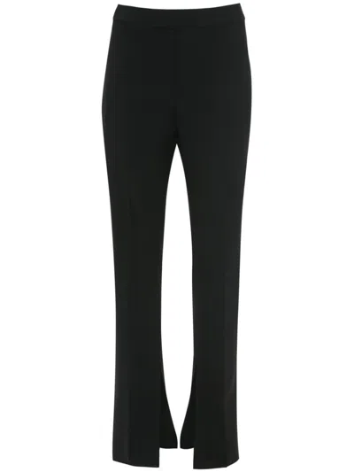 Shop Jw Anderson Front-slit Straight-leg Trousers In Black