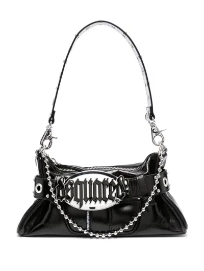 Shop Dsquared2 Gothic Leather Shoulder Bag In Nero