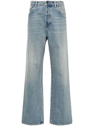 Shop Miu Miu High-rise Straight-leg Jeans In Denim