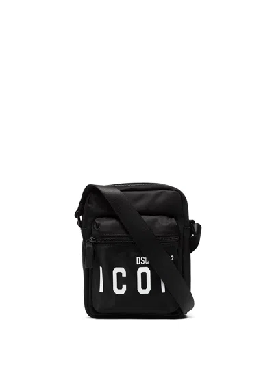 Shop Dsquared2 Icon Logo-print Messenger Bag In Nero