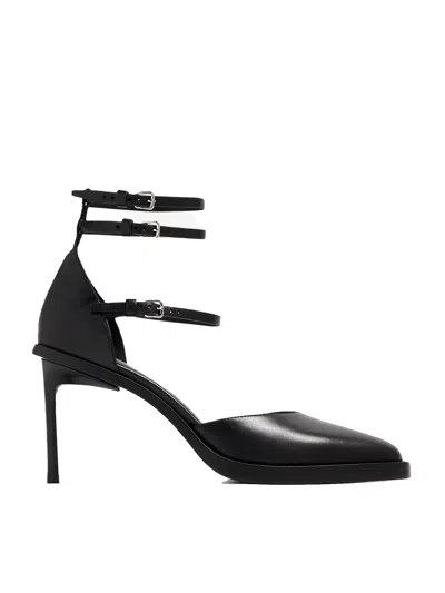 Shop Ann Demeulemeester Jamina Semi-gloss Clafskin Leather Sandals In Black