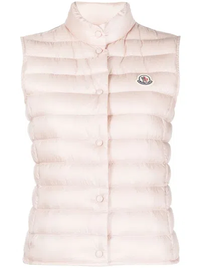 Shop Moncler Liane Logo-patch Vest In Light Pink