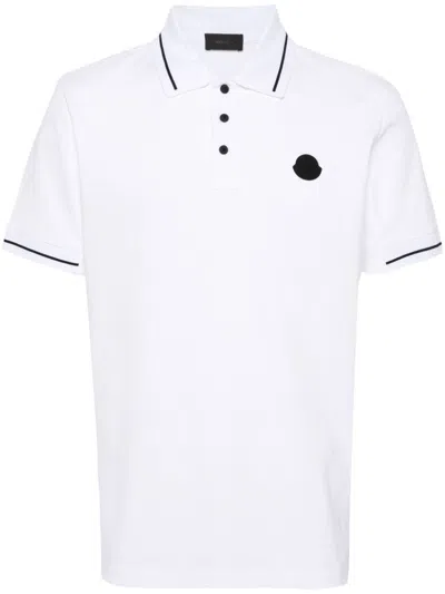 Shop Moncler Logo-appliqué Polo Shirt In White